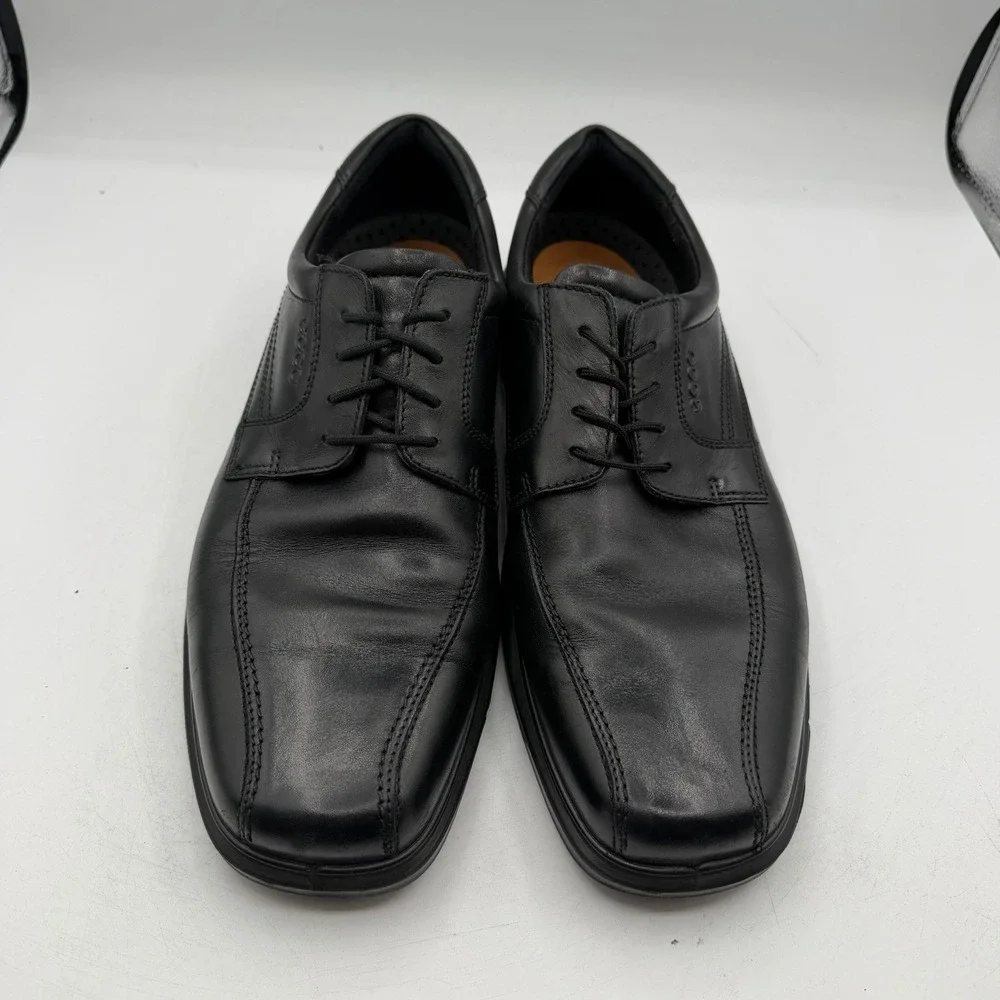 Ecco Helsinki Dress Shoes Mens EU 46 US‎ 12-12.5 Black Leather Bike Toe Oxfords